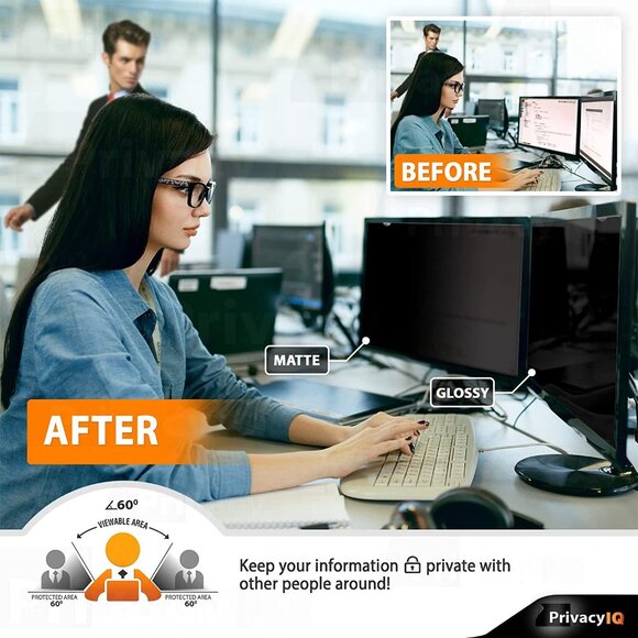 23.6" 16:9 Monitor Privacy Screen anti glare UV Blue light blocking removeable - Picture 3 of 6